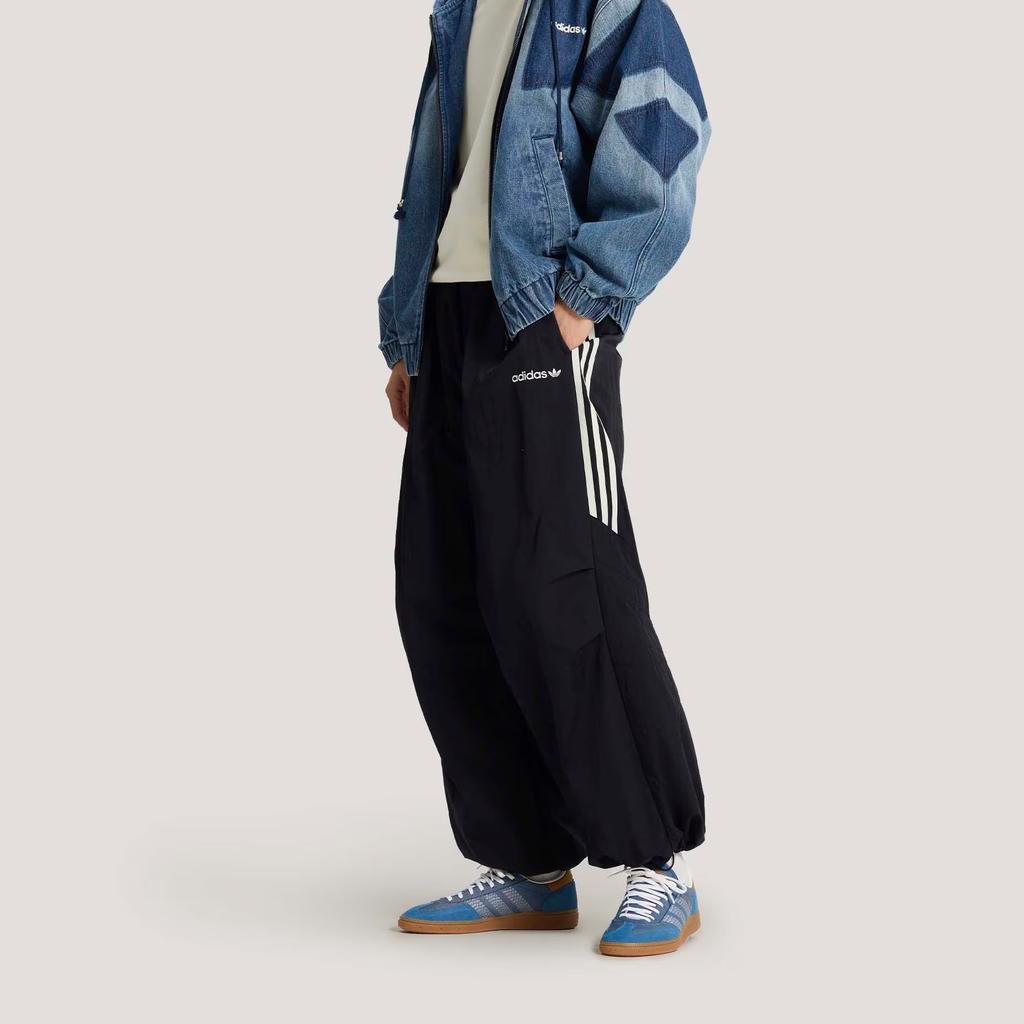 Adidas Calças de Pista Originais Santiago Tecidas Largas Casuais Calças de Baixo Masculinas KR2607