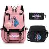 KPop Demon Hunters Korean version of student school bag children's backpack pencil bag set