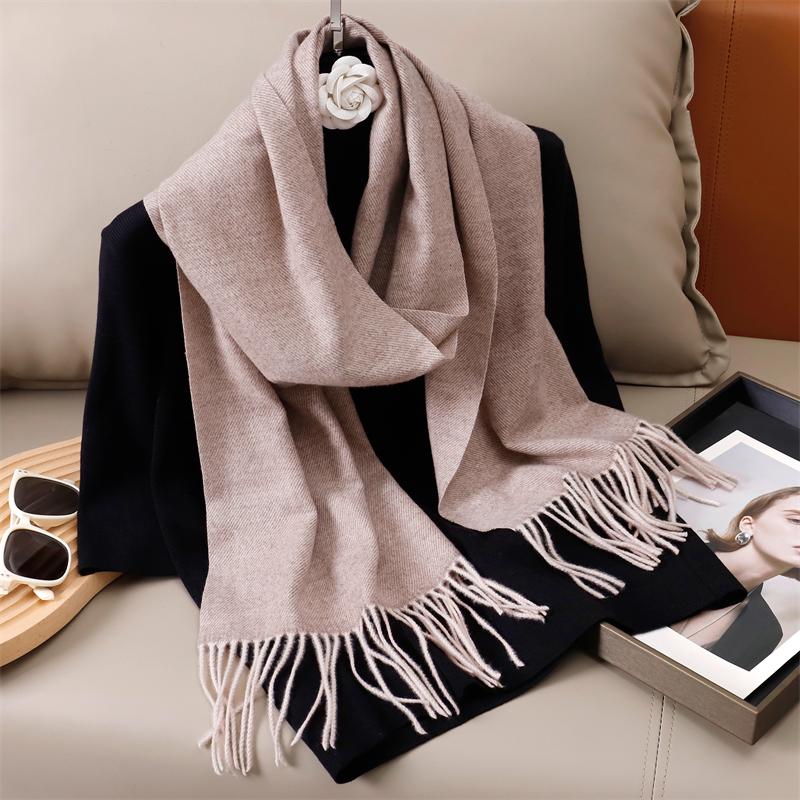 New Winer Warm Cashmere Scarf for Women Fashion Solid Thick Blanket Pashmina Shawl Wrap Female Bufanda Echarpe Foulard