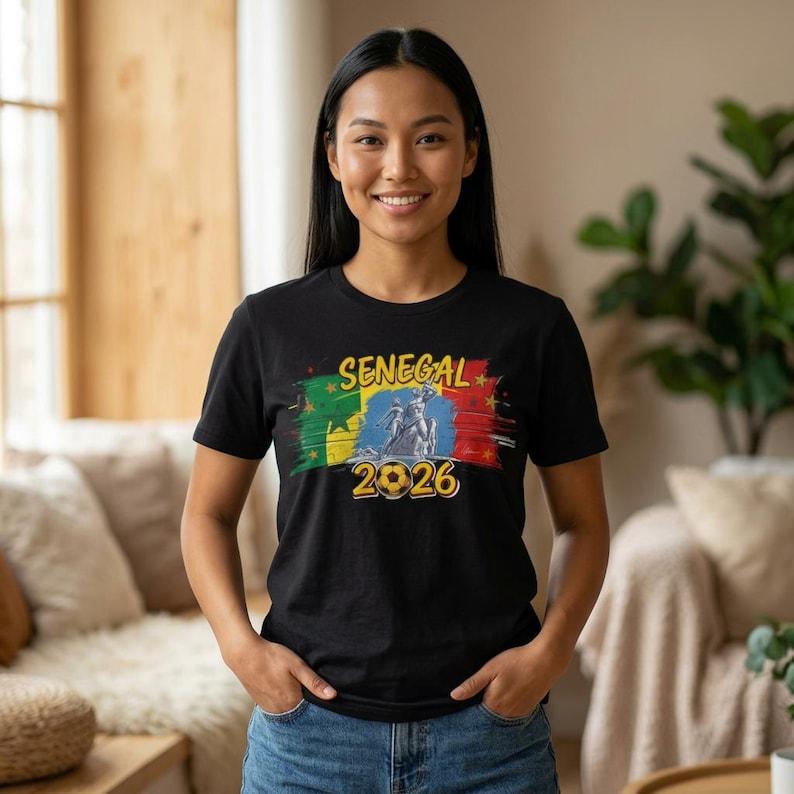 Senegal Flag football 2026 T-Shirt, République du Sénégal Y2K Crop Top, Vintage Dakar Flag Shirt, West African Aesthetic Tee, Senegalese XL