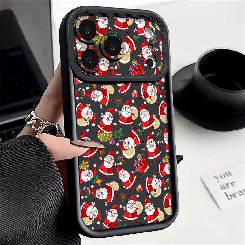 Cartoon Santa Claus Pattern Case For iPhone 17 Air 16e 16 15 14 Pro Max 13 17 Pro Max 17 Pro 17 Shockproof Soft TPU Silicone Phone Cover Funda