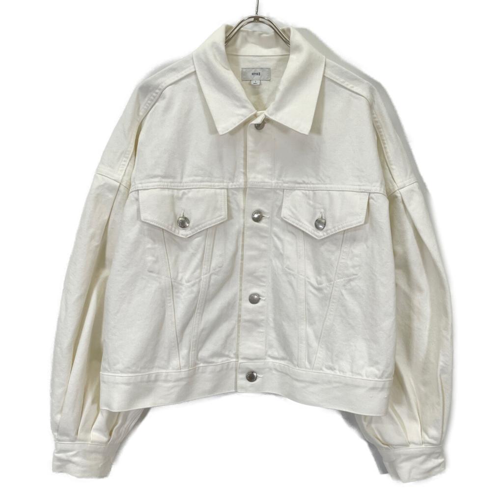 HYKE 241-17436 White BALLOON SLEEVE TWILL JACKET Jacket 1 whiteUsed