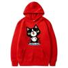 Autumn and winter cat cartoon printed hoodie classic style college style men's and women's pullovers daily fashion warm hoodie