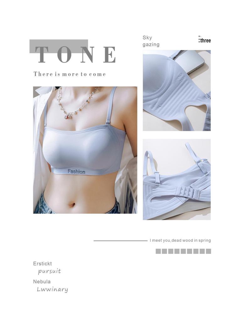 Seamless Push-Up Strapless Bandeau Bra for Women - Anti-Slip, Non-Drop, Backless Design, Enhances Small Chest