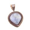 Natural Dendrite Opal 925 Solid Sterling Silver Gift TwoTone Pendant 1.50" n1A06