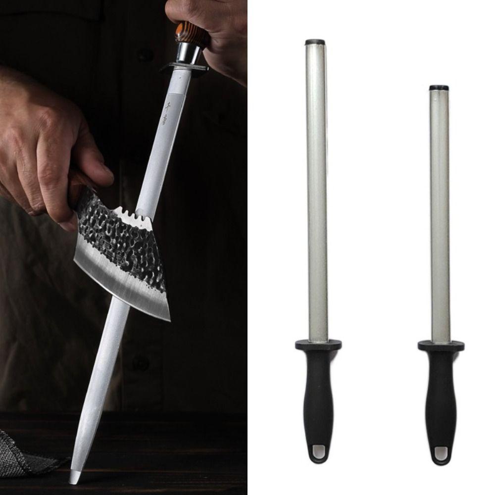 Professional 10/12 Inch Diamond Sharpener Stick with Handle Double Sided Knife Sharpener Rod Quick Sharpening Stone Butcher Chef