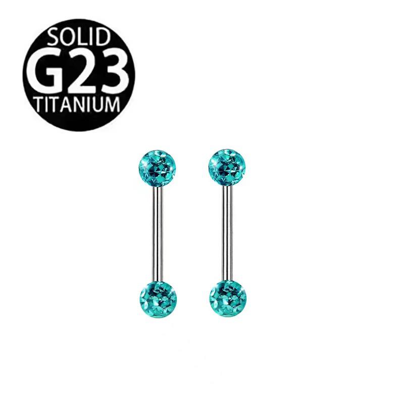 

Титановая штанга для языка с шариком Шамбала, инкрустированным полимерной глиной с бриллиантами - 14G Украшения для пирсинга