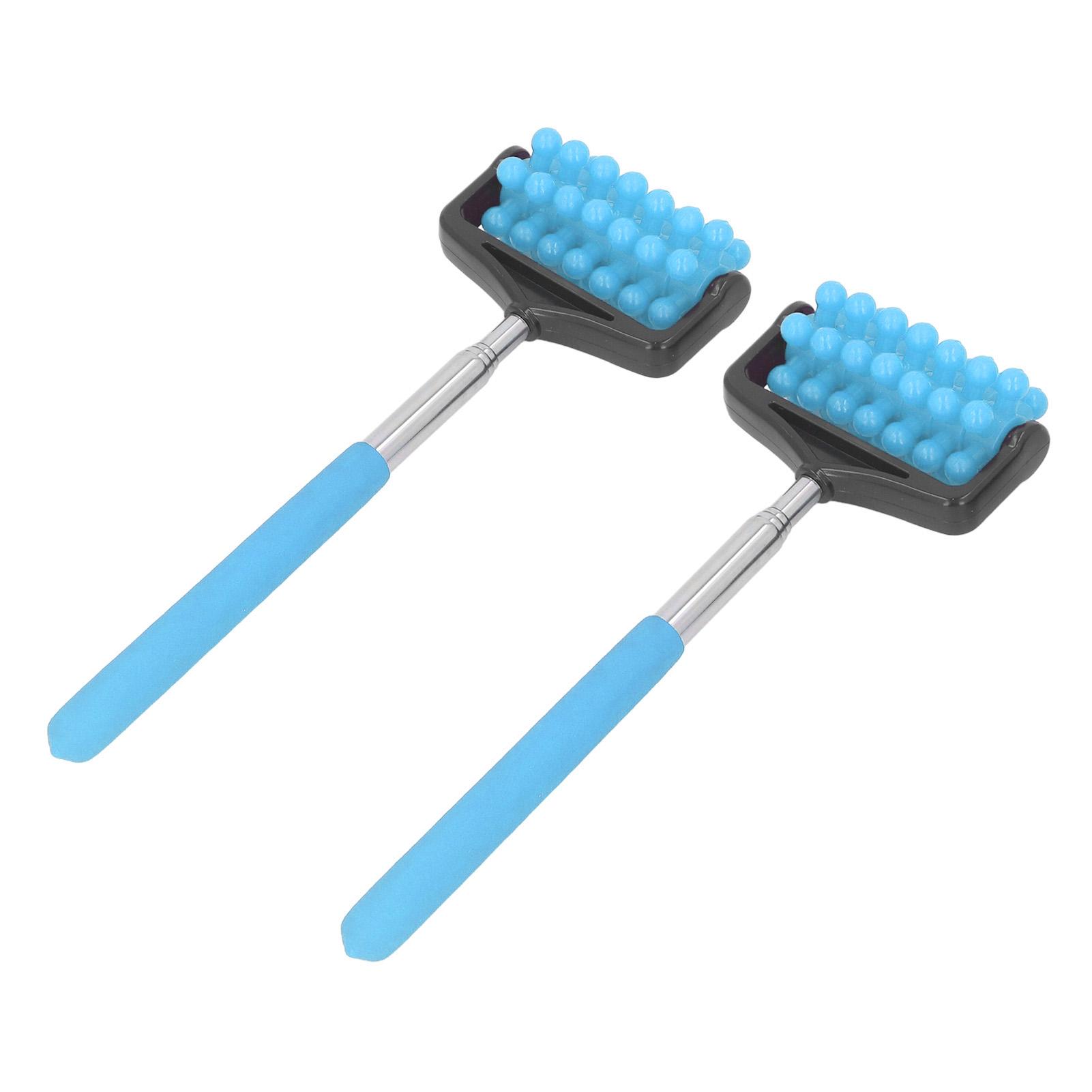 

2 шт. Телескопический массажный ролик для спины Снимает усталость Регулируемый ролик для спины, головы, рук для синий