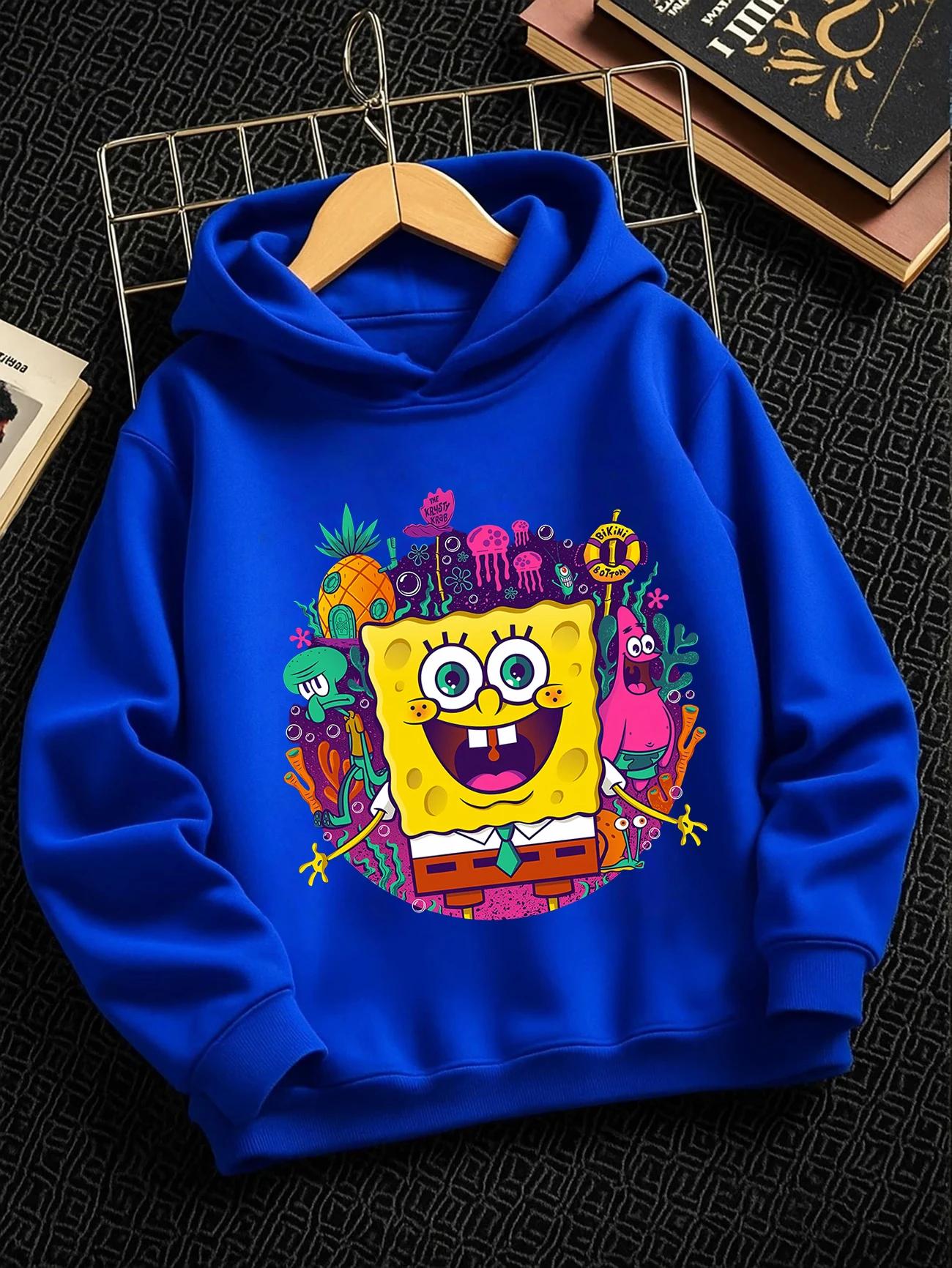 Mermaid Man SpongeBob Pullover Hoodie Summer Cute Crewneck Street 3-14 Years 100