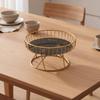 Pedestal Display Tray with Wire Frame Fruit Bowl Elevated Basket for Homeowners, Hosts,