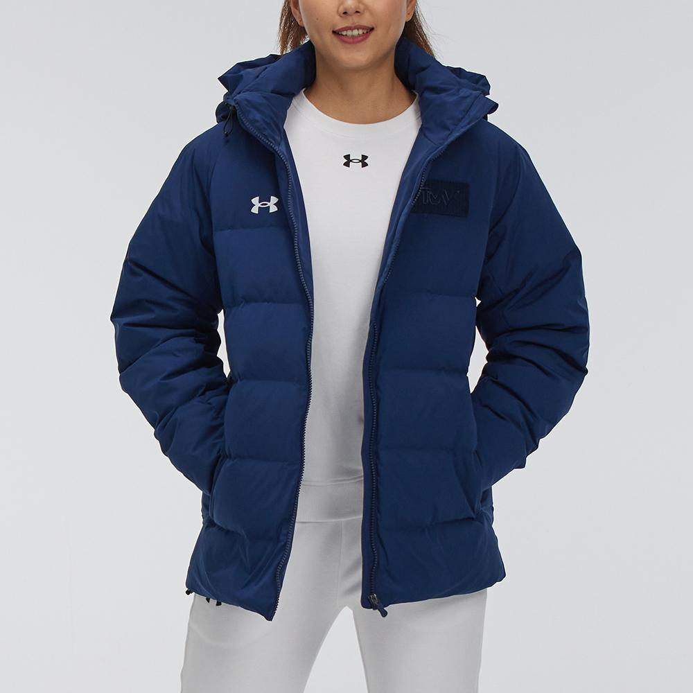 Under Armour Logo Training Sports Hooded Down Jacket Unisex Outerwear Academy-Blue 21600801-408