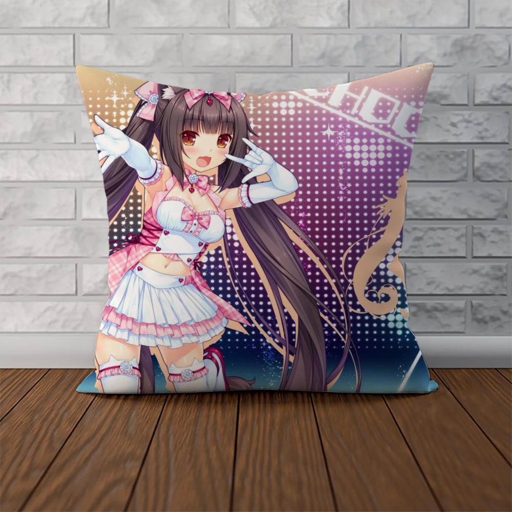 NekoPara Pillow Case For Car Sofa Decorative Home Doublesided Print Plush Square Throw Pillow Cushion Cover