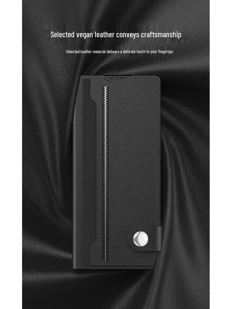 Samsung Z Fold6 Business Magnetic Leather Flip Case - Personalized, New Protective Cover