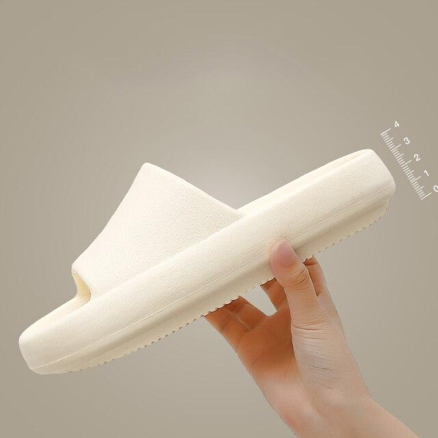 Summer Men 'S Slippers Thick Platform Beach Eva Mute Slide Sandals Leisure Women Male Flip Flops Ladies Bathroom Anti -Slip Shoes