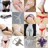 Sex Underwear Large Size Black Lace Thong Low Waist Sex Underwear Open Crotch Hot Mood Bow