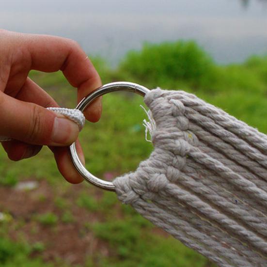 Açık Hava Seyahat Ahşap Çubuk Pamuklu Halat Hamak Salıncak Asılı Uyku Yatak Ağı