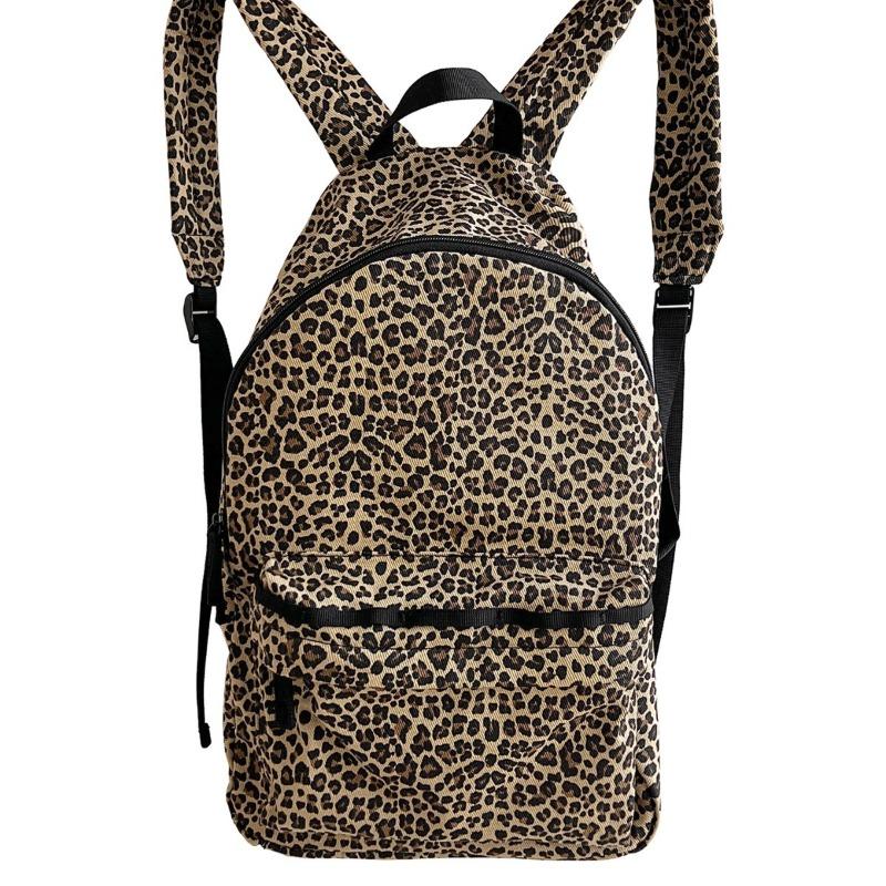Student Backpack Women's Large Capacity Computer School Bag Trendy Leopard Print Backpack Backpack Women