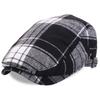 British Vintage Large Plaid Duck Tongue Beret Plaid Painter Hat Forward Hat Comfort Golf Hat JDBLM-