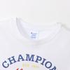Champion Basic Short Sleeve Cotton USA RelaxFit Graphic Logo Crew Women's T-Shirt, White, 100% Print, Neck, CW-B325