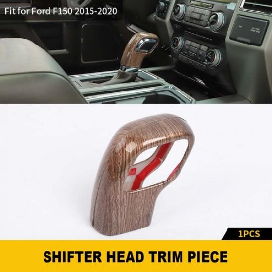 Wood Grain Center Gear Shift Head Selector Knob Cover Trim For Ford F150 2015-20