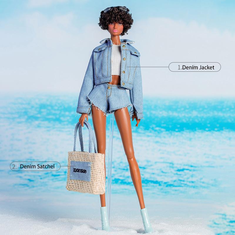 Modepuppenkleidung Für 30cm 1/6 Supermodel Puppenzubehör Inselurlaub Serie Cowboystiefel Rock Kleiderset Mädchen Geschenk Spielzeug