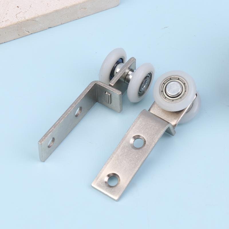 2pcs Curtain Rails Pulleys Sliding Door Pulley Hanging Track Pulley Block For Sliding Door Cabinets Window Hardware