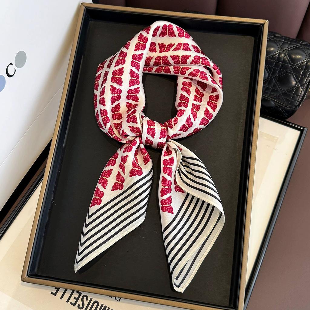 Fashion 100% Nature Real Silk Square Scarf Women Female Foualrd Neckerchief Summer Beach Scarves Shawl Bandana Hijab Pashmina