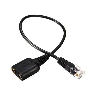 Headsets Adapters Converters Double 3.5mm Female Jacks To RJ9 Adapters Cord for Most Office Phones Plugs and Use 25cm