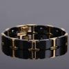 Gold Color Stainless Steel Jewelry Classic 10MM Width Ceramic Chain Health Magnetic Bracelet Man Friendship Men's Bracelets