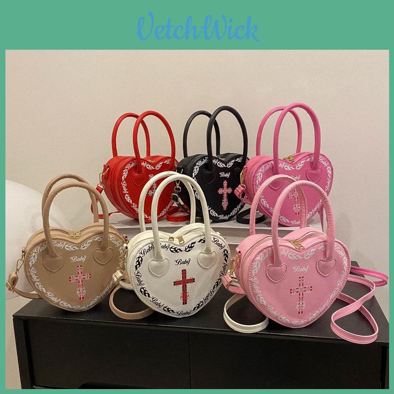 Trendy Heart-shaped Handbag For Women Street Style Versatile Fashion Pu Bag