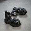 Johnature Genuine Leather Retro Pleated Thick Soled Sandals Comfortable And Breathable Women's Shoes