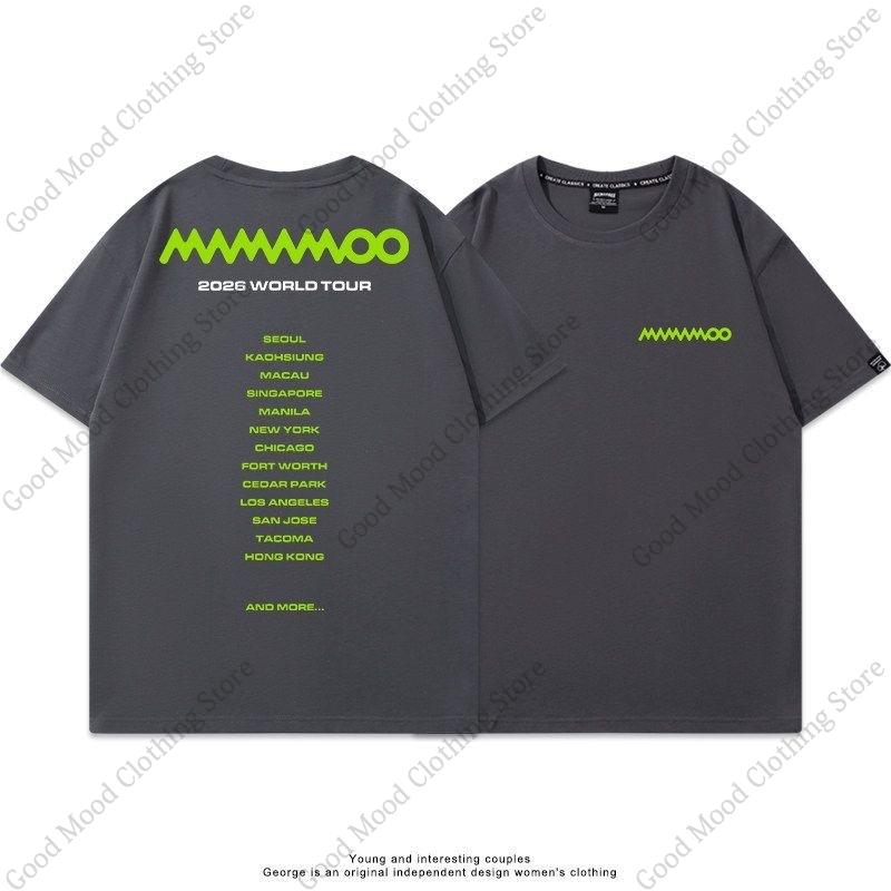 MAMAMOO T Shirt 2026 WORLD TOUR Fans MooMoo Tshirt High Quality Cotton Short Sleeve Tee Unisex Women Kpop Fashion Loose Summer Top
