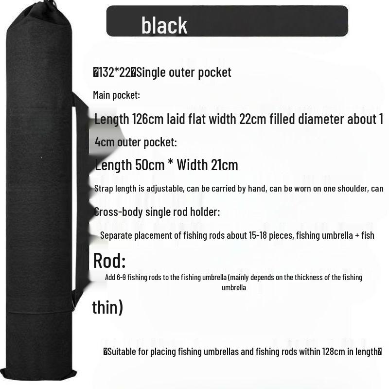 Lightweight Canvas Fishing Gear & Rod Storage Bag with Umbrella Holder