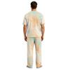 Herren-Haus-Pyjama-Set, Kurzarm-Oberteil und lange Hose mit Knopfleiste und Tunnelzug
