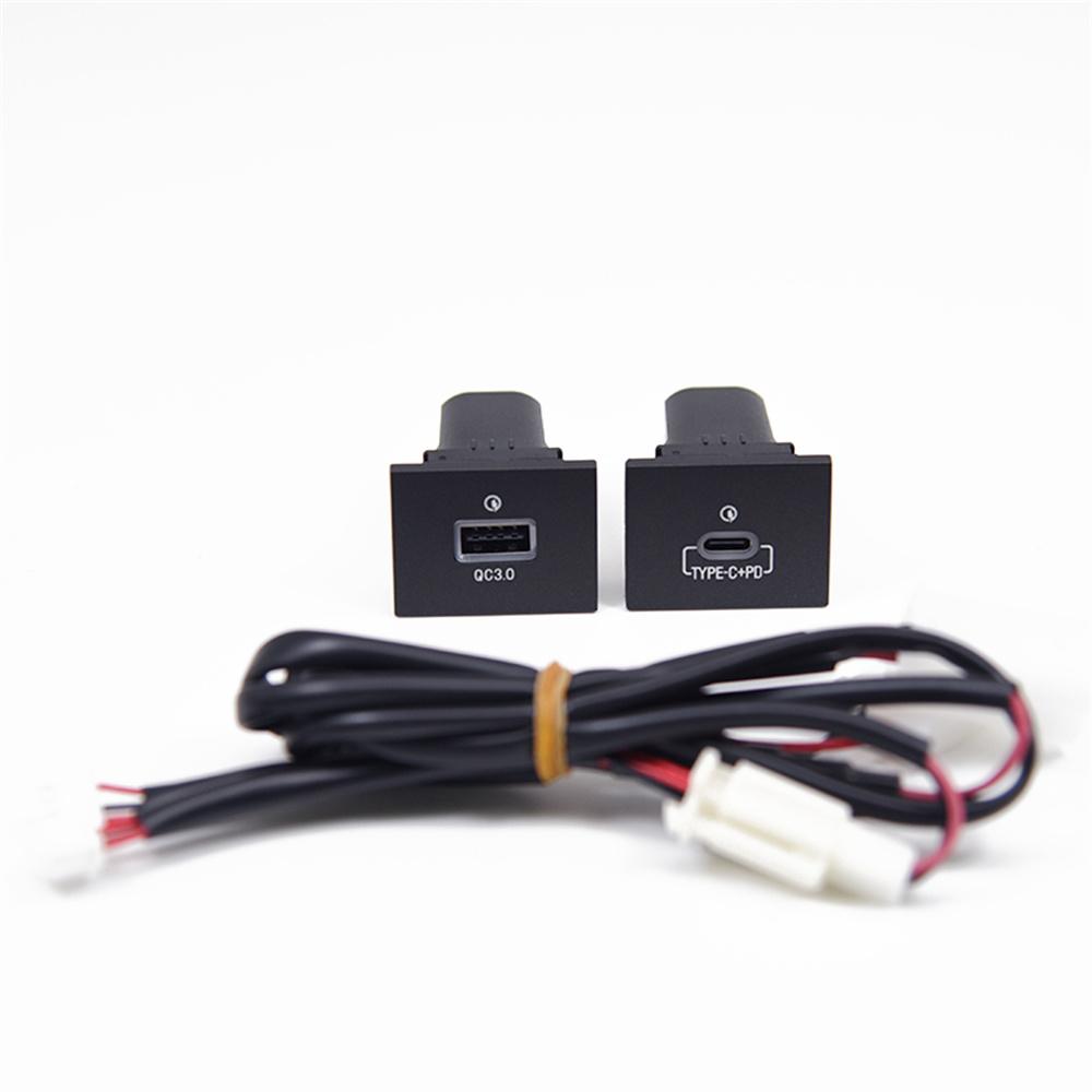PD Type C QC3.0 USB Port Fast Charger Socket Panel Mount Kit for Ford Focus MK2