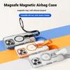 Luxury Magnetic Magsafe Case for iPhone 16 15 Pro Max Plus Wireless Charging Silicone Lanyard Detachable Ring Cell Clear Phone Cover