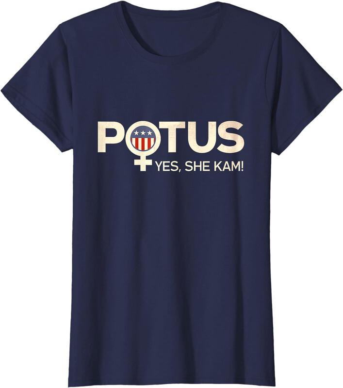 POTUS Yes, She Kam! Kamala For President Design Ladies Crewneck T-Shirt Unisex T-Shirt S