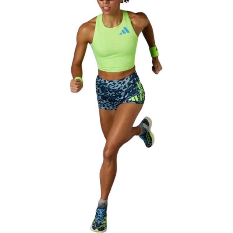 adidas Adizero Road To Records Crop Top Sport Vests Women's Light Green IT5774