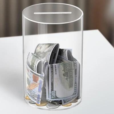Large Piggy Bank for Adults Kids Vcertcpl Acrylic Clear Piggy Bank Coin Bills Bank Money Saving Jar Unopenable Change Jar