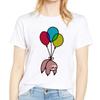 Women T-Shirt Summer Short Sleeve Cute Lazy Sloth Balloon Print Casual O-Neck Female Tshirt Tees Tops Kawaii Women Fashion Tops