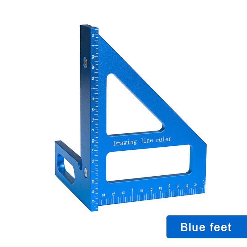Precision Aluminum Alloy Miter Triangle Ruler 45°/90° Woodworking Square Protractor 3D Multifunctional Measuring Toolsolss