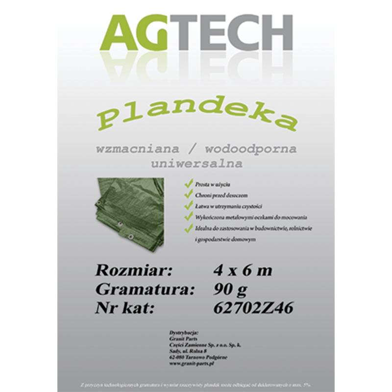 Plandeka Wzmacniana Wodoodporna Kolor Zielony 4X6 Mm Gramatura 90 Pl9046