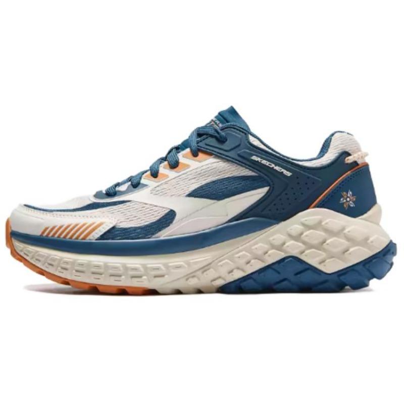 Skechers Sport Men Fabric Simple Comfort Low Top Casual Running Shoes Beige Blue 232743-NTMT 39