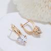 Kienl New Simple Square Natural Zircon Earring For Women  Rose Gold Color Vintage Big Drop Earring High Quality Daily Jewelry