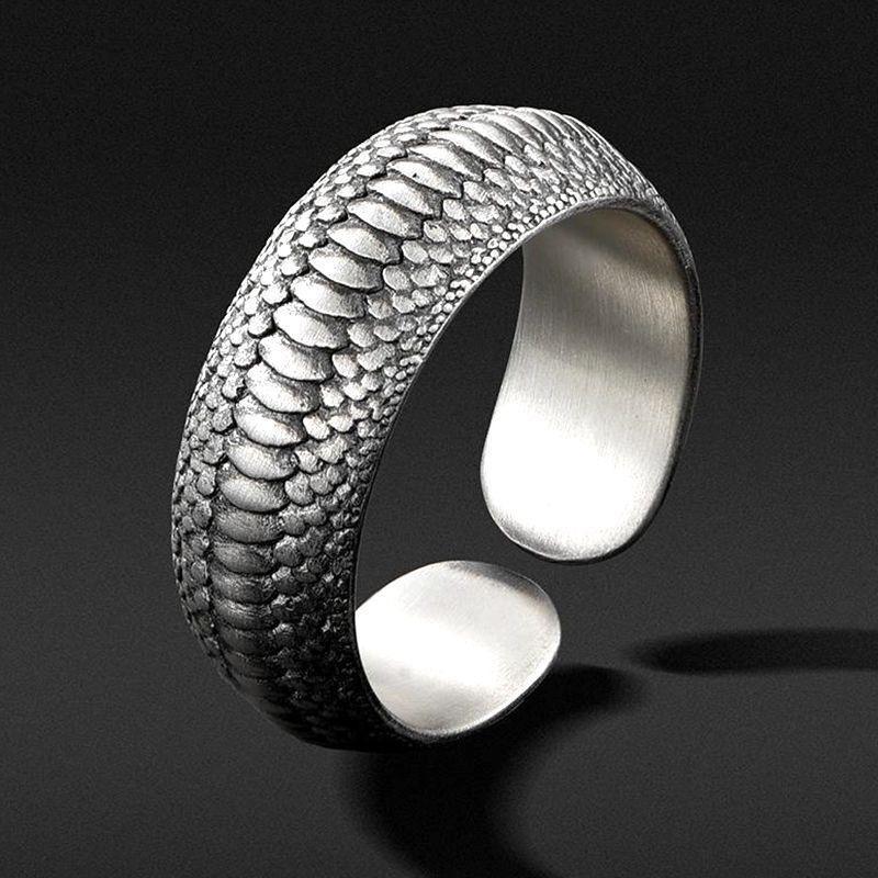 New Dragon Scale Retro Fashion Open Ring Versatile, Simple, Trendy, Personalized Ring