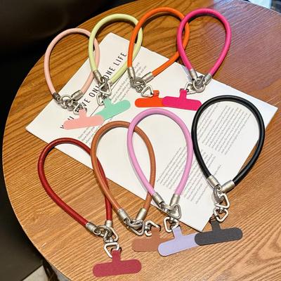 Neue Farbe Leder Anti-Verlust Handy Handgelenkband Schlüsselanhänger Lanyard Armband
