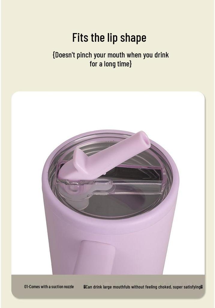 Popular 710ml Insulated Stainless Steel Water Bottle with Straw Lid & Handle
