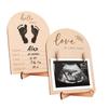 Solid Wood Double-Sided Ultrasonic Photo Frame: Stylish Announcement for Pregnancy or Baby's Birth