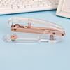 "Rose Gold Transparent Fashion Light Luxury Stapler for Office & Student - Labor-Saving 24/6 Binding Machine"