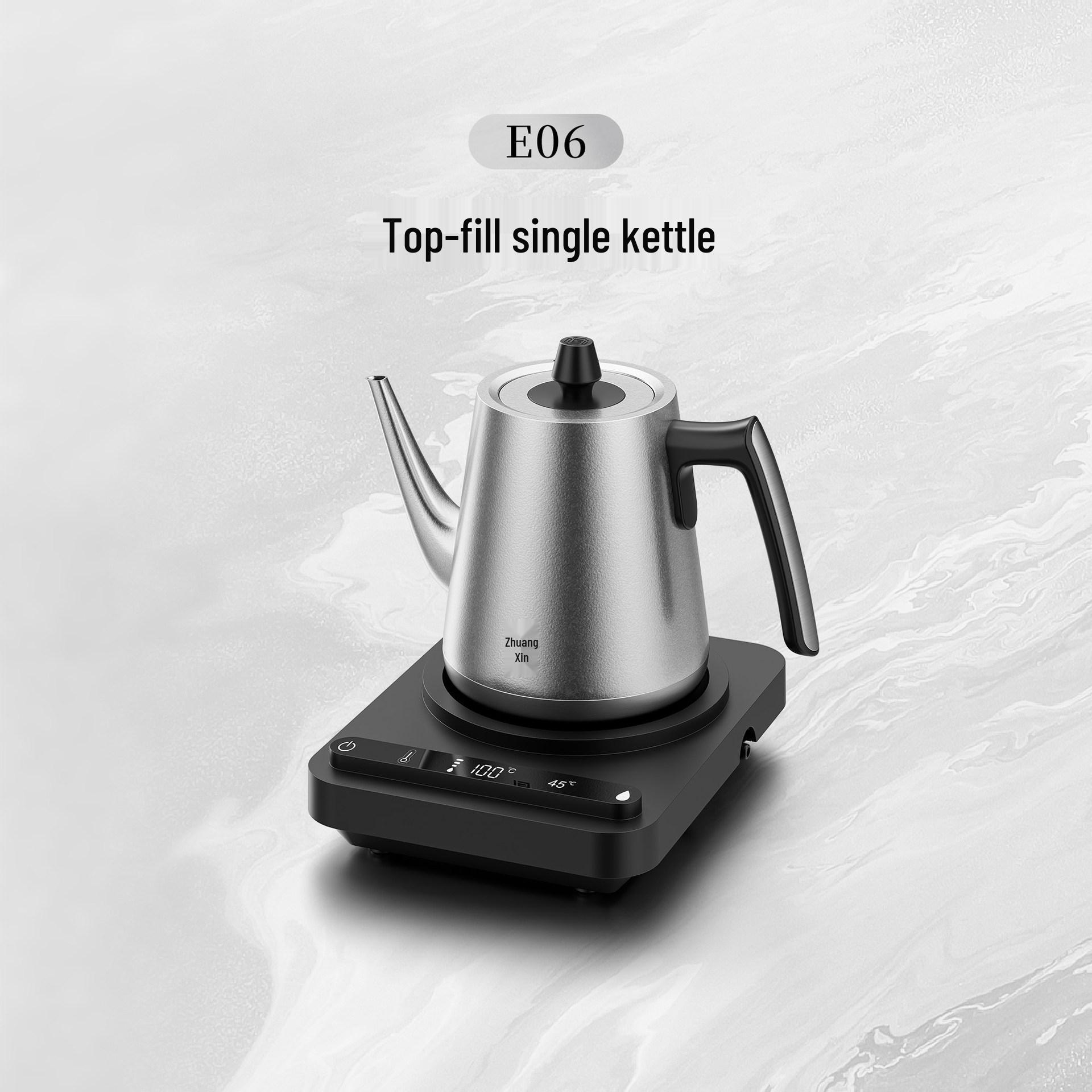Zhuangxin 2025 Pure Titanium Electric Kettle with Built-in Tea Table, Seamless Design, Fast Boiling.